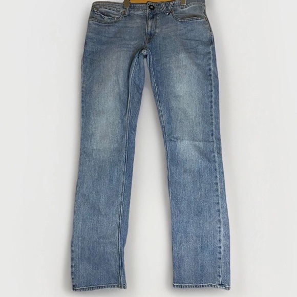 Volcom Vorta Slim Straight Jeans Mens 34x30 Medium Wash Skateboard 2000s - Picture 1 of 10
